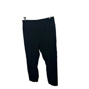 Cabi Leggings Womens medium Black Ankle Lanky Ponte Knit #3932 Wide Waistband